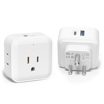 TROND US to India Plug Adapter 2 Pack - USA to India Travel Plug Adapter with 4  - £32.64 GBP