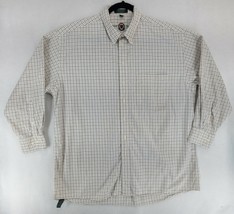 Hunt Club White Check Long Sleeve Men&#39;s Button Shirt Carrier Size 17 (32... - $10.44