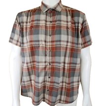 Kuhl Styk Shirt Mens XL Red Gray Plaid Tapered Fit Hiking Short Sleeve 7383 - £20.03 GBP