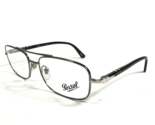 Persol 2403-V 1005 Brille Rahmen Poliert Schwarz Silber Grau 55-17-145 - $121.18