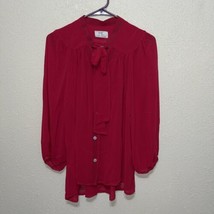 Hayden Kennedy RED SHEER Blouse Long Sleeve new Size XSMALL - $15.89