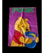 Winnie the Pooh Garden Flag Two Sided Applique Purple Honeypot Vintage 3... - €26,80 EUR