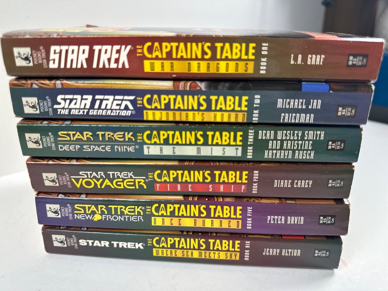 Primary image for Lot of 6 Star Trek Captain's Table Set # 1-6 Paperback 1998 Pocket Books