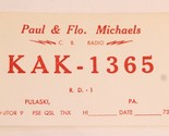 Vintage Ham Radio Card KAK 1365 Pulaski Pennsylvania - $4.94