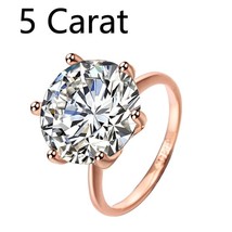 MOONROCY Wedding Rings Silver Color Cubic Zirconia Crystal Promise Women&#39;s Rings - £10.49 GBP