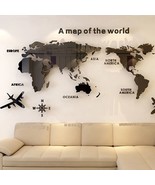  World Map Wall 3D Acrylic Wall Stickers Three-dimensional Mirror Stickers  - $299.54 MXN+