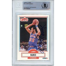 Larry Nance Cleveland Cavaliers Auto 1990 Fleer Autographed On-Card Beck... - $87.30