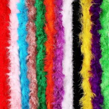 12 Pcs Colorful Feather Boas Christmas Marabou Feather Boa White Scarf Large Fea - £27.17 GBP