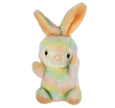 Vintage Cuddle Wit Pastel Rainbow Striped Bunny Rabbit Stuffed Animal Plush Toy - £34.79 GBP