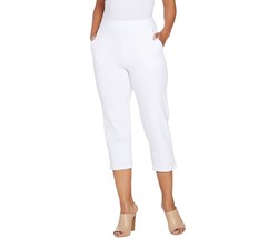 Susan Graver Weekend Premium Stretch Pull-On Capri Legging- White, Medium - £25.66 GBP