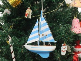 Wooden Anchors Aweigh Model Sailboat Christmas Tree Ornament - $18.99