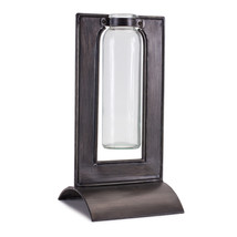 Glass Bottle Vase in Metal Holder 8&quot;H - $49.60