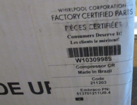 Whirlpool Refrigerator - Compressor - Oem W10309989 - New! - £321.58 GBP