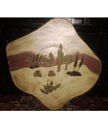 Design by Mara Mexico Stoneware Dinner Plate/Wall Art- Desert &amp; Cactus D... - £22.42 GBP