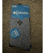 Youth Columbia Fleece Lined Crew Socks Shoe Sz 2-10- 2 Pairs Cove Blue/ ... - $10.99