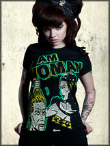 Western Evil I Am Woman Superhero Fight Comic Punk Rock Women T Shirt Black S-XL - £13.75 GBP