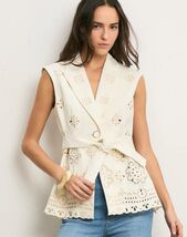 NEW 2026 AUTHENTIC VERONICA BEARD Townes Eyelet Vest $698 - $278.00