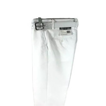Bocaccio Uomo Boy&#39;s White Flat Front Dress Pants Hemmed White Belt Sizes... - $24.99