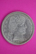 1900 P Barber Liberty Silver Quarter Scarce Semi Key Date Philadelphia M... - $27.99