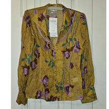 New Free People ANTIK BATIK Ossie Blouse XS / 36 $343 Yellow  - £104.91 GBP