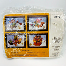 Stitchery Kit 4 Winter Animals Snow 5x7 Designs Creative Circle #2271 Vintage - $10.40