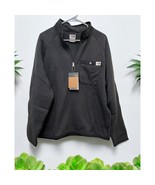 The North Face Pullover Jacket Zipper Black Size Large Inside Fleece 1/4... - $88.24 CAD