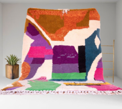 Rug Berber Moroccan Carpet 6x9 Oriental Colorful Wool Handwoven Modern Area Rugs - £468.03 GBP