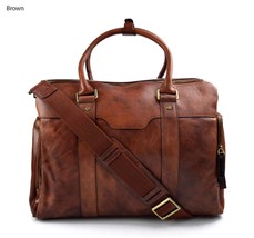 Leather notebook tablet bag mens women handbag shoulder bag professional brown - £255.74 GBP