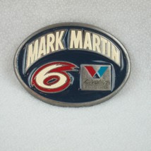 Vintage 1980s NASCAR Racing Metal Belt Buckle Mark Martin #6 Valvoline USA RARE! - £23.50 GBP