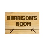 Customizable Minecraft Wood Bedroom Sign - €25,87 EUR