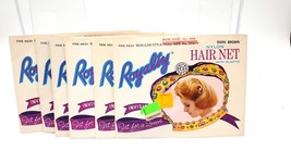 Lot 6 Vintage ROYALTY Bob Style Dark Brown Hair Nets Fine Mesh Fit For A... - €7,72 EUR