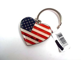 Souvenir Keyring keychain American flag HEART Coeur d&#39;Alene Idaho NEW - £3.75 GBP