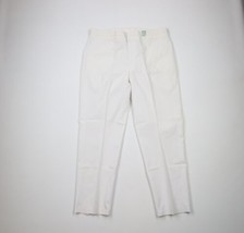 Deadstock Vintage 50s Streetwear Mens 38x30 Flat Front Chino Pants White... - £193.78 GBP