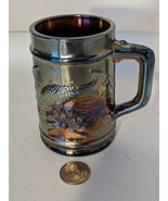 Vintage Dugan Carnival Glass Fisherman&#39;s Mug Black Amethyst Coffee Cup Mug - $67.68 CAD