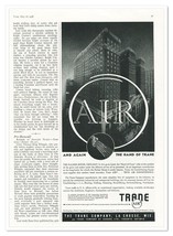 Print Ad Trane Air Palmer House Chicago Vintage 1938 3/4-Page Advertisement - £7.66 GBP