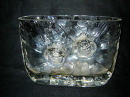 Vintage 24%  Hand-crafted Lead Crystal Flower Vase Titled &quot;Sea&quot; - £42.37 GBP