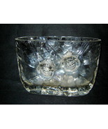 Vintage 24%  Hand-crafted Lead Crystal Flower Vase Titled &quot;Sea&quot; - $56.42