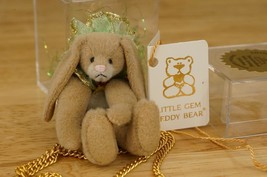 Little Gem Teddy Bears Toy Miniature Tan Bunny Rabbit Necklace Purse HOPPY - £30.22 GBP