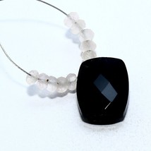 Onyx Rose Quartz Faceted Fancy Beads Briolette Natural Loose Gemstone jewelry - £2.50 GBP