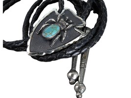 1960&#39;s Bell Trading Post Navajo Sterling and turquoise Spider Bolo Tie - £240.14 GBP