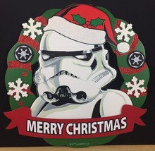 New 2015 Star Wars Christmas Stormtrooper &quot;Merry Christmas&quot; 12&quot; X 12&quot; Sign Rotj - £30.05 GBP