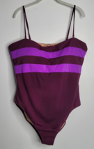 J. Crew Womens One Piece Bandeau Colorblock Swimsuit 18 Plus NEW Purple Stripe - £31.59 GBP