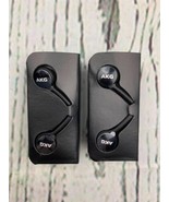 Earbuds Stereo Headphones with Microphone and Volume Buttons Black 2pk - £18.96 GBP