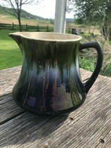 Vintage Large Green &amp; Dark Blue Glazed Craftsman Style Pottery Pitcher –... - £11.71 GBP