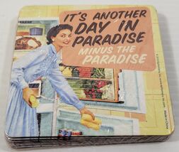 MM) 6 Pack Ephemera Coasters - It s Another Day in Paradise Minus the Pa... - $4.94