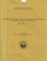 USGS Geologic Map: Relative Ages of Faults Sugar House Quadrangle, Utah - £9.94 GBP