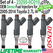 Genuine Denso x4 Fuel Injectors for 2005-2014 Toyota Tacoma &amp; 4Runner 2.7L I4 - £77.31 GBP