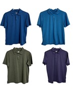 32 Degrees Cool Lot 4 Mens Size Medium Polos Blue Green Purple Short Sleeve - $28.71