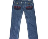 Crown Holder Jeans Mens 34 X 31 Hip Hop Y2K Embroidered Gothic Studded - £30.37 GBP