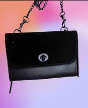 Kiko Black Leather Suede Chain Strap Two Tone Crossbody Small Purse NWT - £59.48 GBP